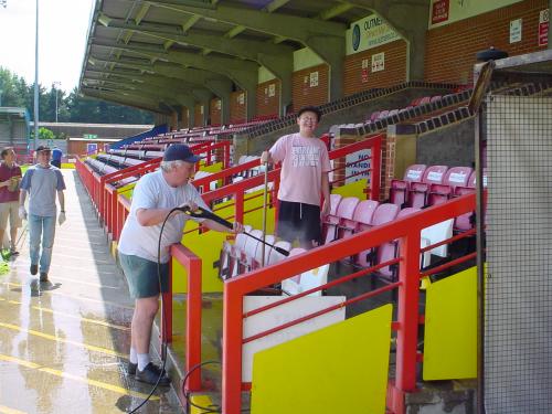 Jet spraying the seats