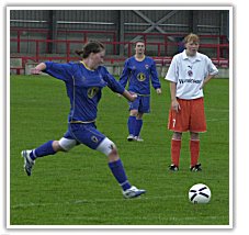 Emma Whymark crashed home the Ladies consolation goal.
