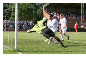 Picture: Wes' last gasp equaliser at Walton.