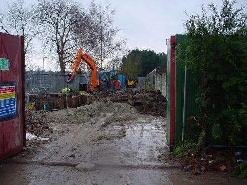 View behind the John Smith's stand from car park