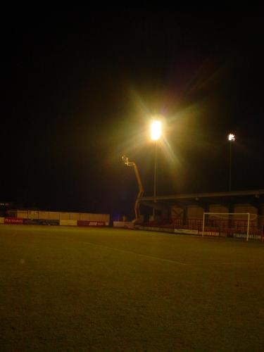 Floodlights being calibrated