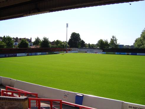 The pitch looking very lush.