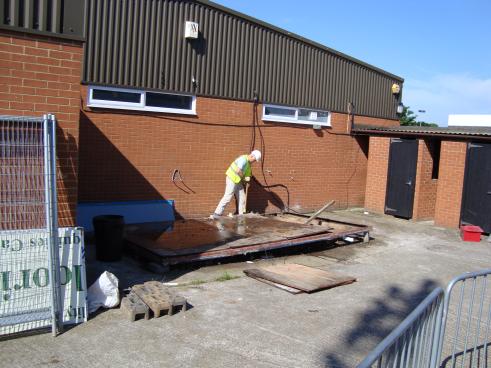 The old blue portacabin is no more.